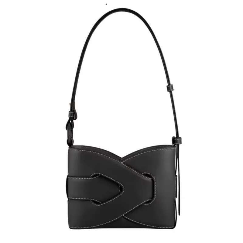 Handbags, Geometric Design Crossbody Classic Symmetrical Genuine Leather Shoulder Bag, Niche Style Mini Bucket Bag