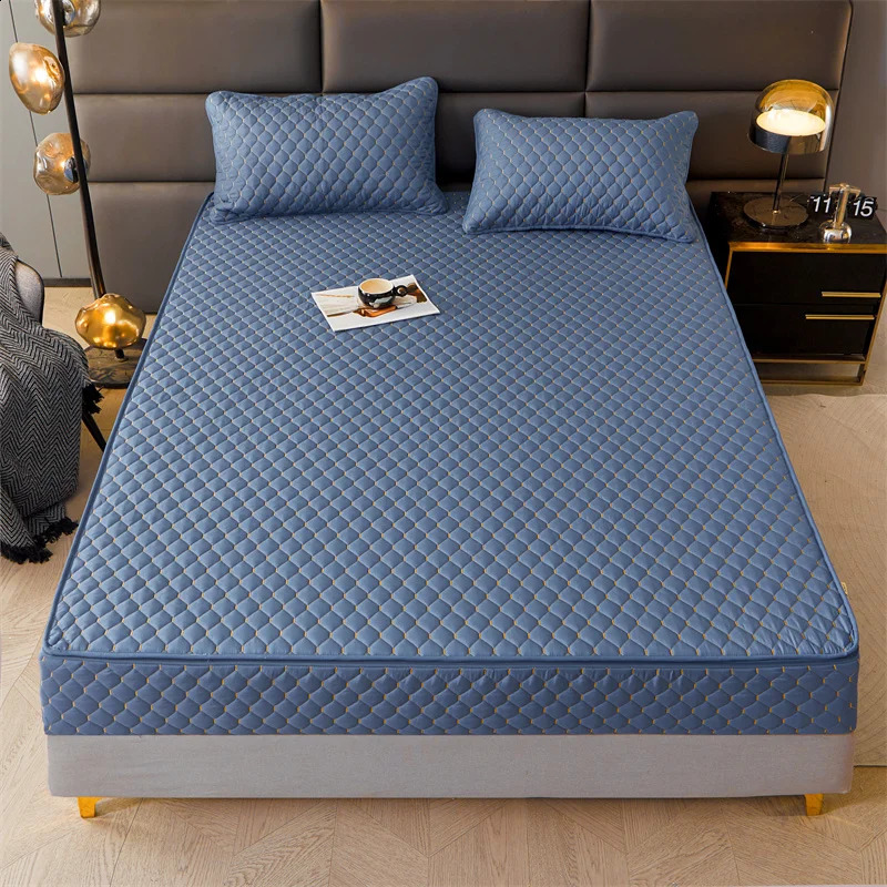 Sheet WOSTAR 360 ° Fully Enclosed Mattress Protective Cover Zippered Quilt Thick Couple Double Bed Protective Pad 240918