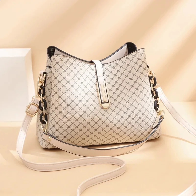 Yogodlns Fashion Bucket Bag Women PU Leather Shoulder s Crossbody Flap Satchel Bags 240914