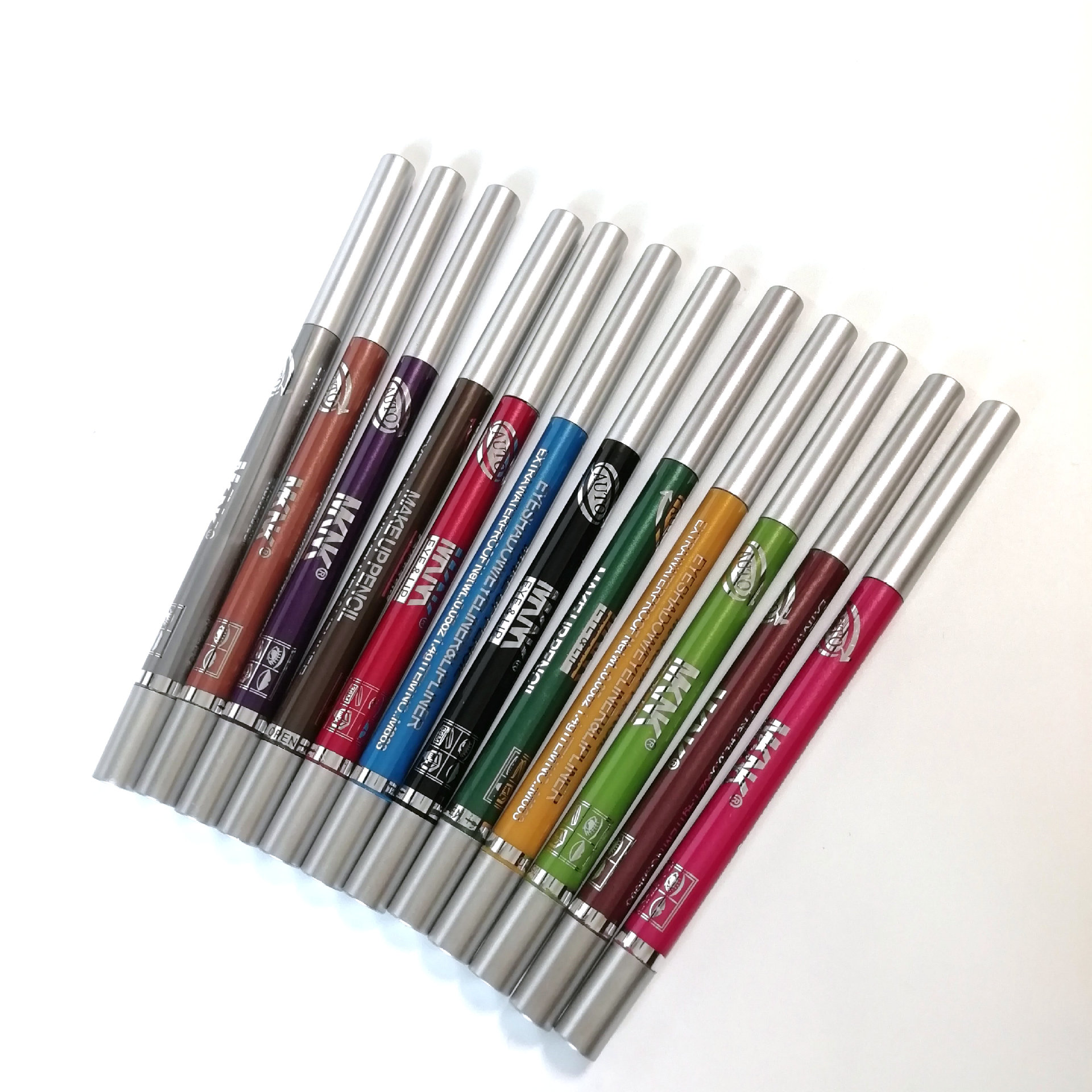 Wholesale-XXL 12Pcs/set Stage Cosmetic Makeup Beauty Pen Waterproof Liquid Eyeshadow Eye Liner Lip Eyeliner Pencil With Rotary Retractable