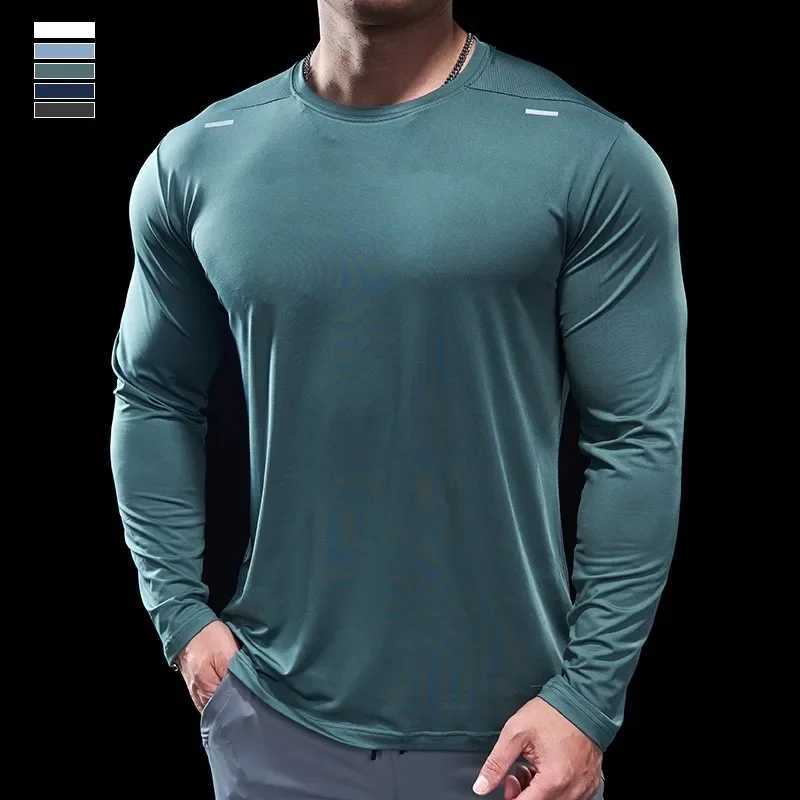 Mens Sports official-website Gym Fitness Clothes Special Casual Thin Slim Quick-drying Long-sleeved T-shirt Running Mens Style Z240918