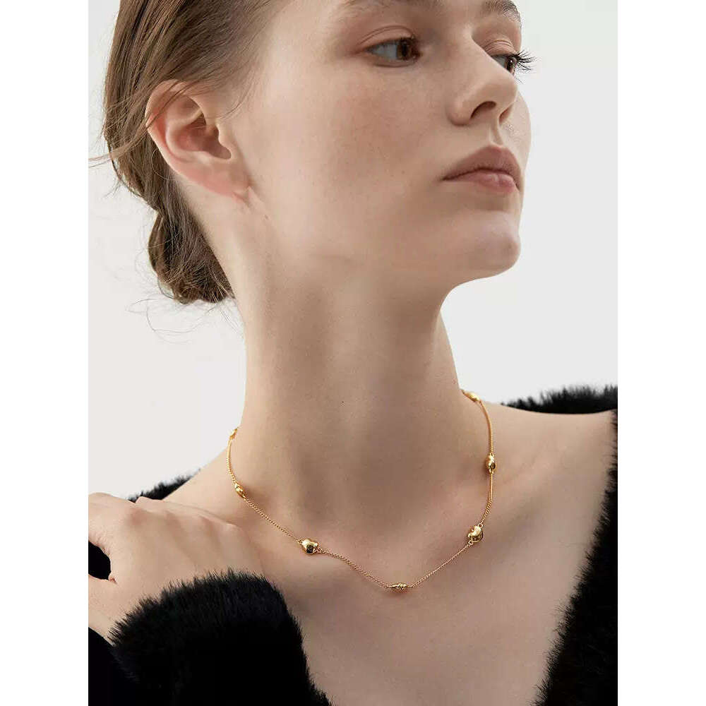 Hot Sell Designer necklace Descartes Island chubby heart starry sky necklace double layered collarbone chain light luxury niche design fashionable tem