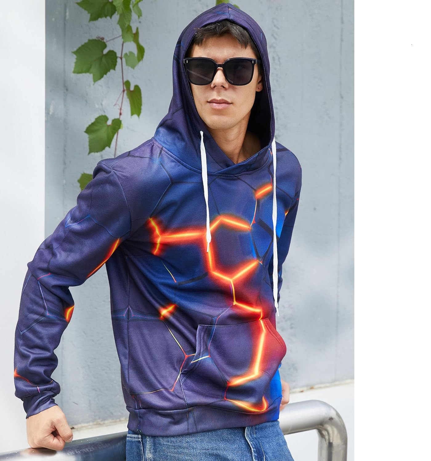 Hoodie for Mens Womens Unisex Cool 3D Liner Hoodies Upgrade Quality Pullover Novelty Print Sweatshirt With Front Pocket Graphic