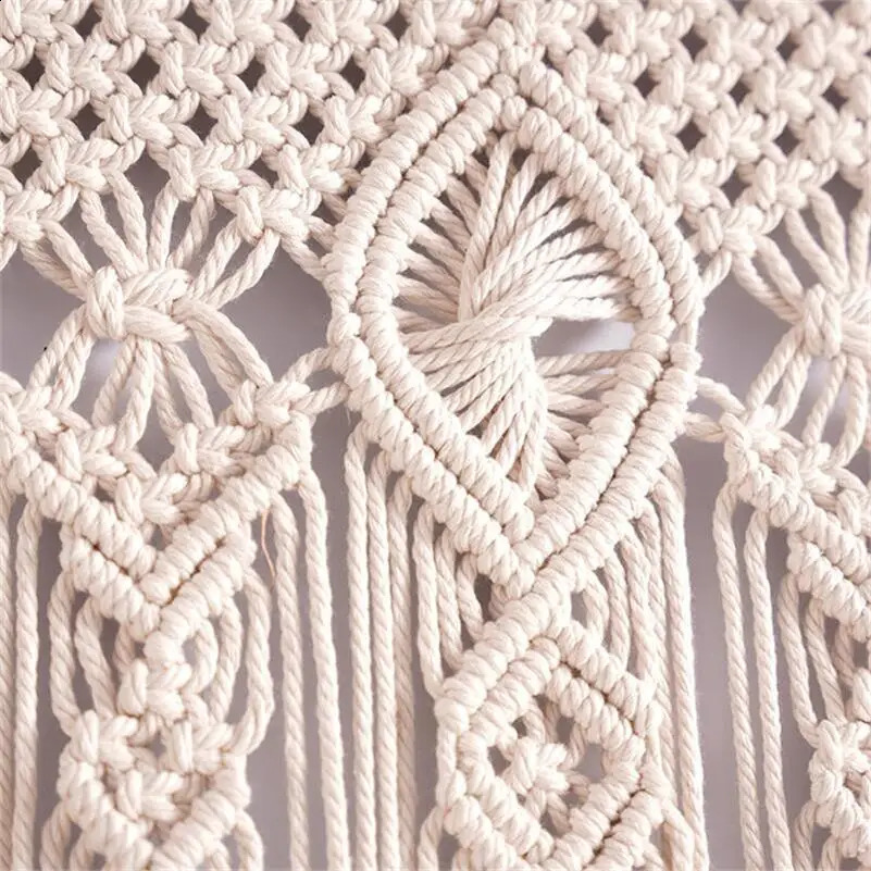 Handmade Macrame curtains cotton ropes Macrema doors and windows Tapestry curtains wall mounted tape Boho decorations 240918