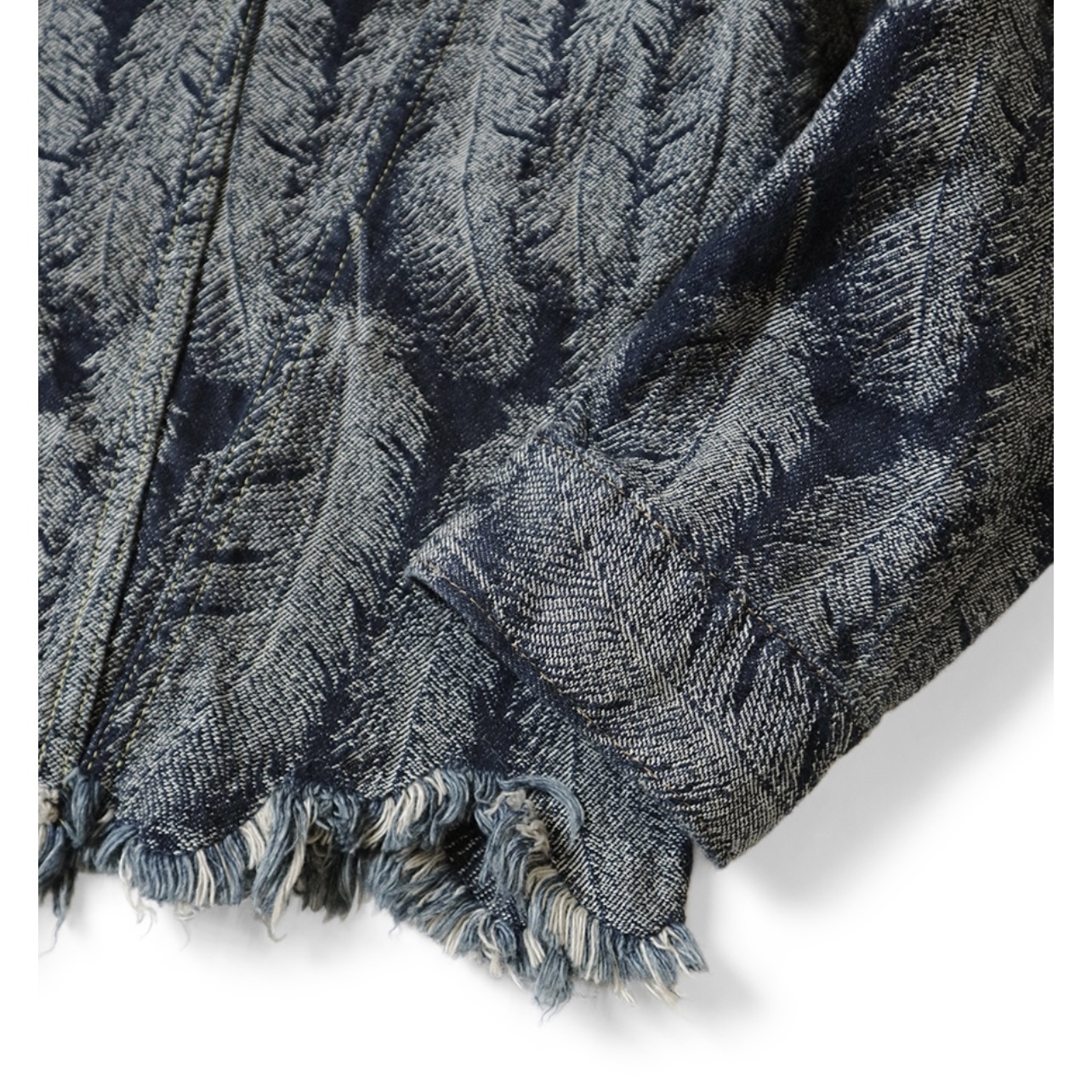 23Aw KAPITAL Hirata Hiroshi Japanese Casual Denim Feather Tassels Damaged Long Sleeved Jacket Men Coats