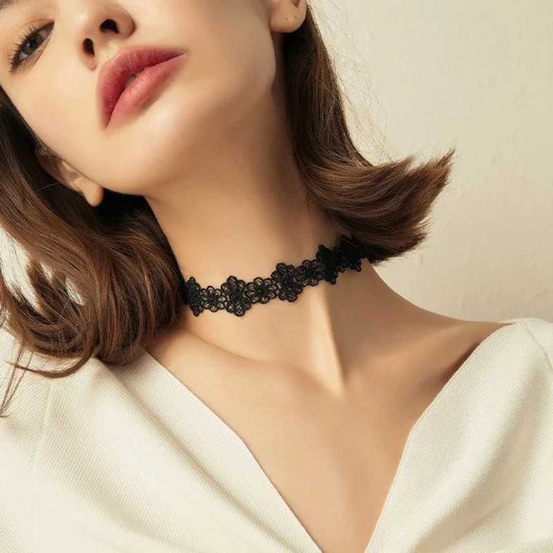 Goth Black Velvet Choker Necklaces Gothic Style Rope Women Neck Decoration Chocker Jewelry on Girl Neck AccessoriesX240918 - view 5