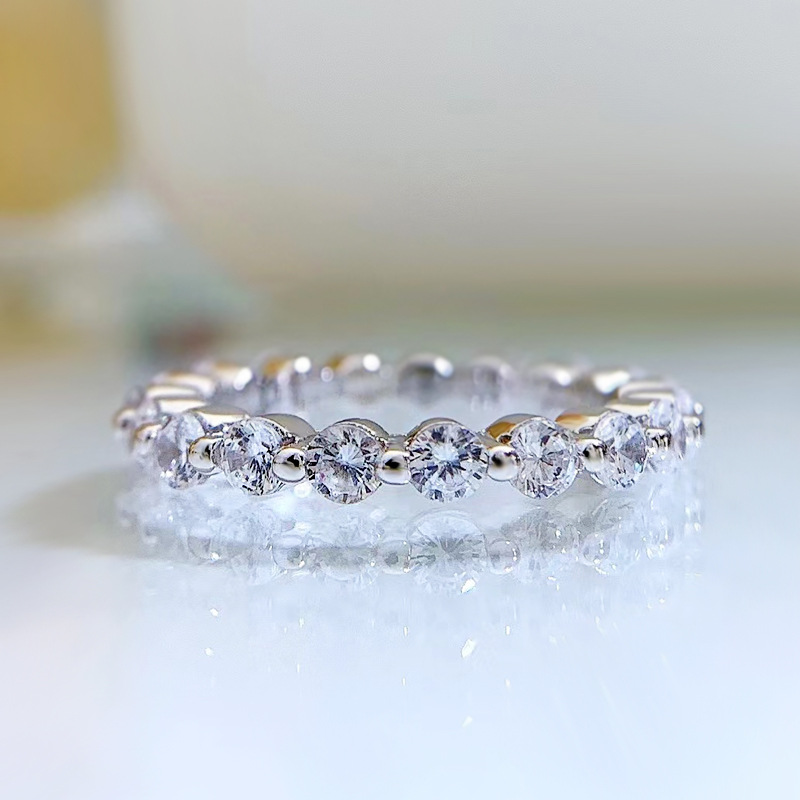 2025 Ins Top Sell Eleant Weddin Rins Ladies Fashion Jewelry 925 Sterlin Silver Fill Round Designer Cut 5A Cubic Zircon CZ Diamond Party Women Enaement