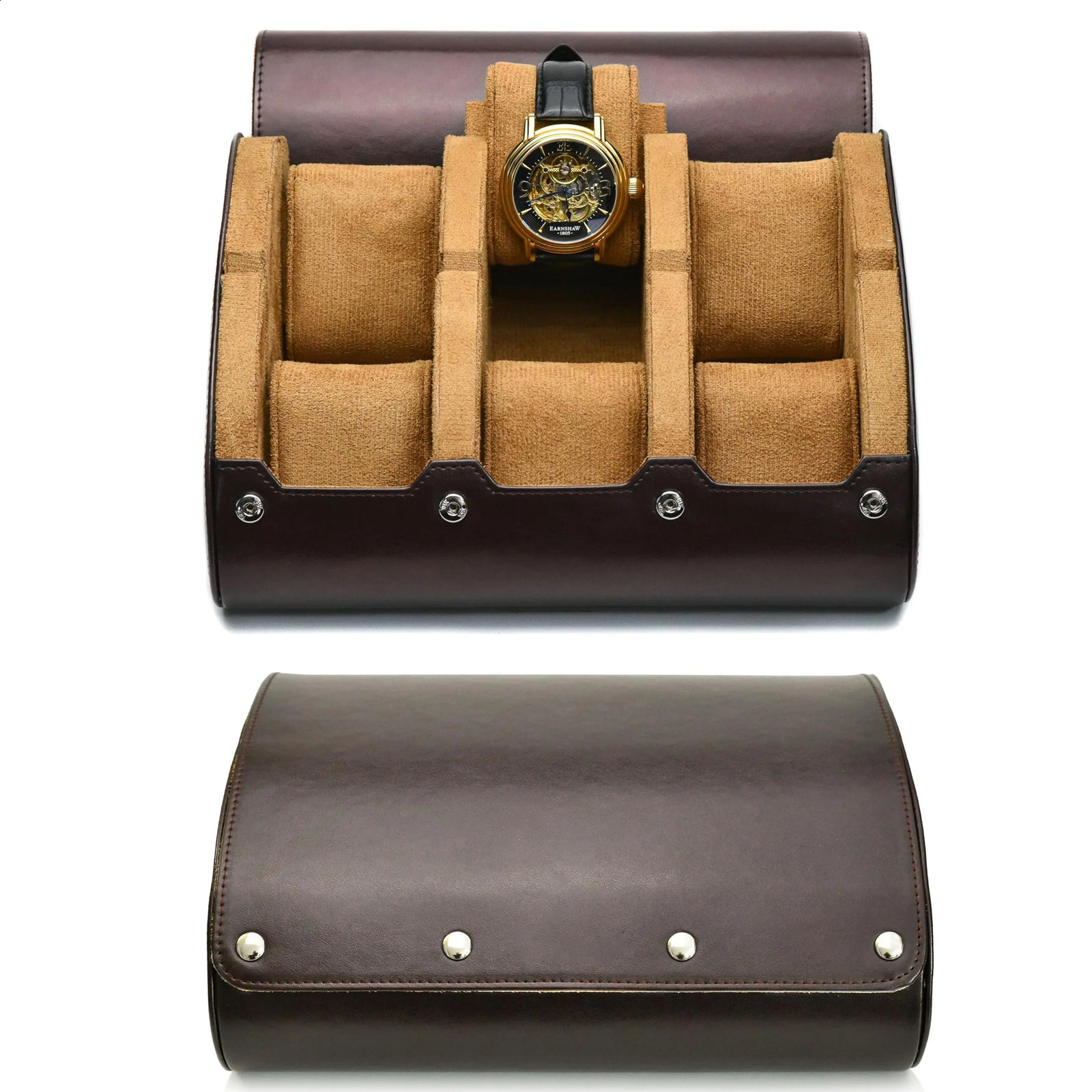 Watch Travel Case 6 Slot Watch Roll Travel Case Organizer Display - PU Leather Watch Case - Watch Organizer for Men Women 240909