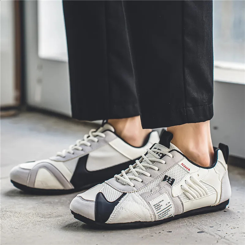 Shoes For Men Casual Sports Four Seasons Moccasins Trend ed Personality Lace-up Leather Sneakers Comfortable Breathable 240909