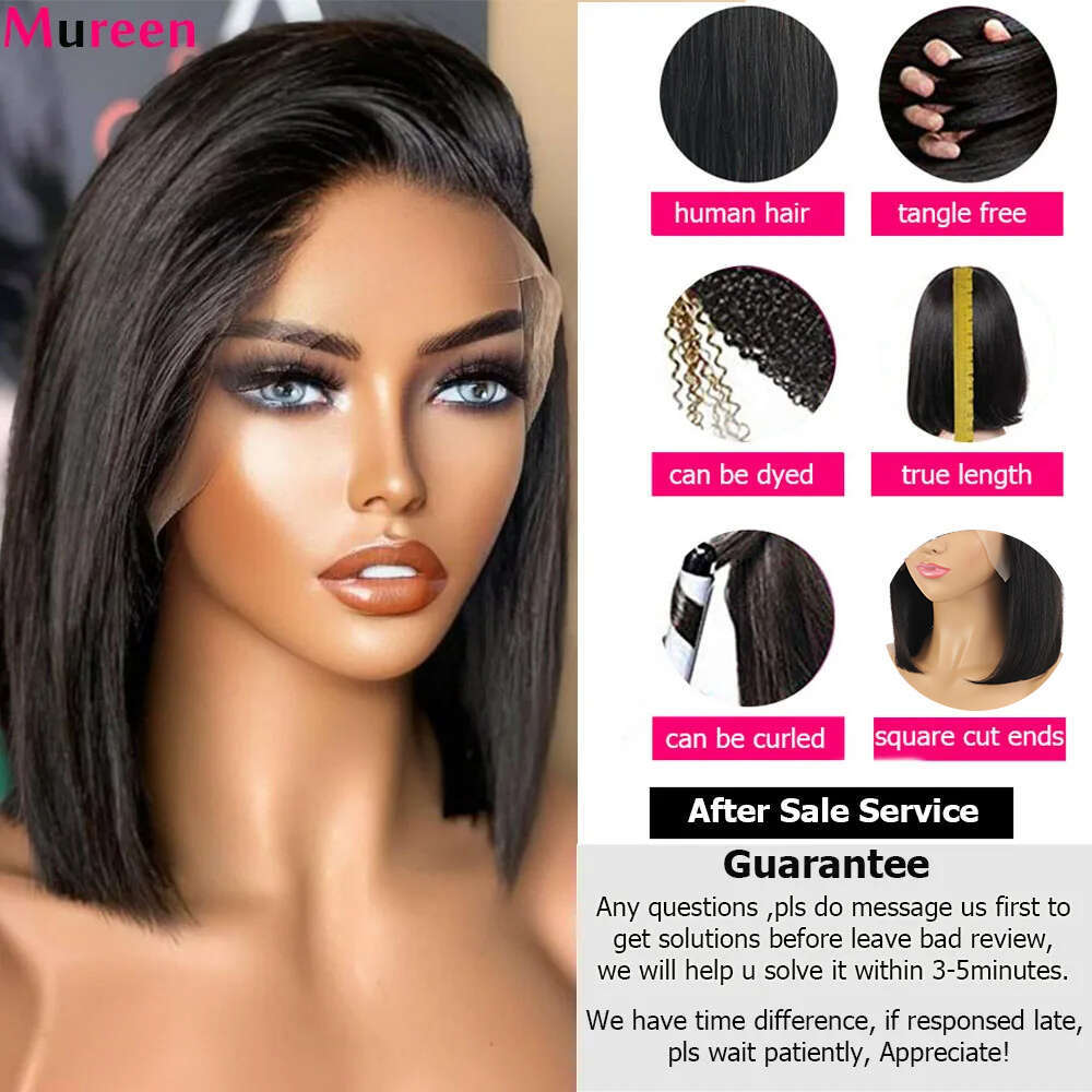 Straight Bob Front Wigs For Women Transparent Full Lace Frontal Wig Human Mureen Hair Wholesale Price