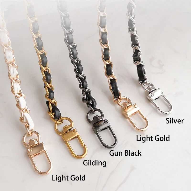 Belts Bag chain round gold ball adjustable length wear-resistant leather metal chain no wear replacement shoulder strap phone case chain J240913