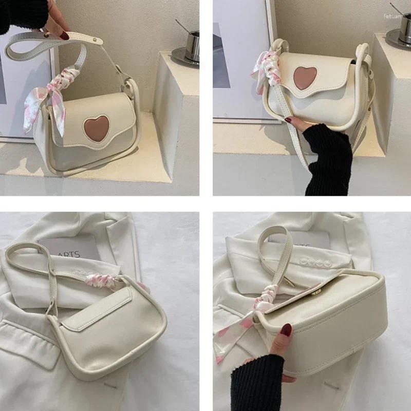 2025 NEW Totes Cute Love Heart Women's Small Square Shoulder Bags Fashion Female Messenger Bag Simple Ladies Crossbody Purse Handbag With Scarf z
