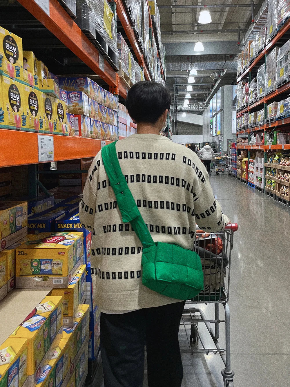 autumn and winter mens shoulder cross bag sling handbag side bag free delivery sponge woven style Leisure version 240918