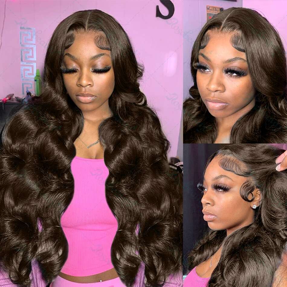 Xcurly 30 36 Inch Chocolate Brown Body Wave 13X6 HD Lace Front Human Hair Wigs 250 Density Colored 13X4 Frontal Wig For Women