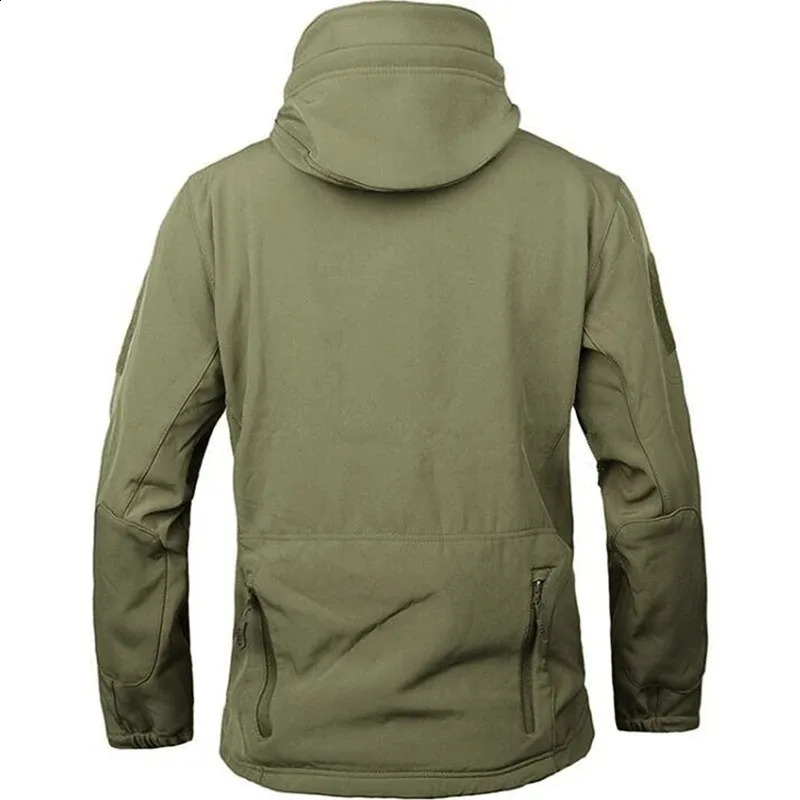 Mens Hooded Casual Military Outdoor Utility Jacket Fashion Sharkskin Soft-Shell Tactical Waterproof Combat Bomber Jacket 240911