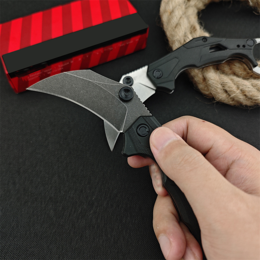 Assisted Opening Folding Knife Stonewashed Blade GFN Handle Portable Outdoor Cutting Tool
