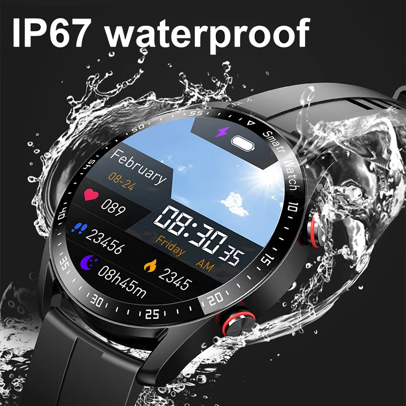 ECGPPG Bluetooth Call Smart Watch Mens Laser Health Blood Pressure Fitness Sports Watch Mens Sports Waterproof Smart WatchBox 240919