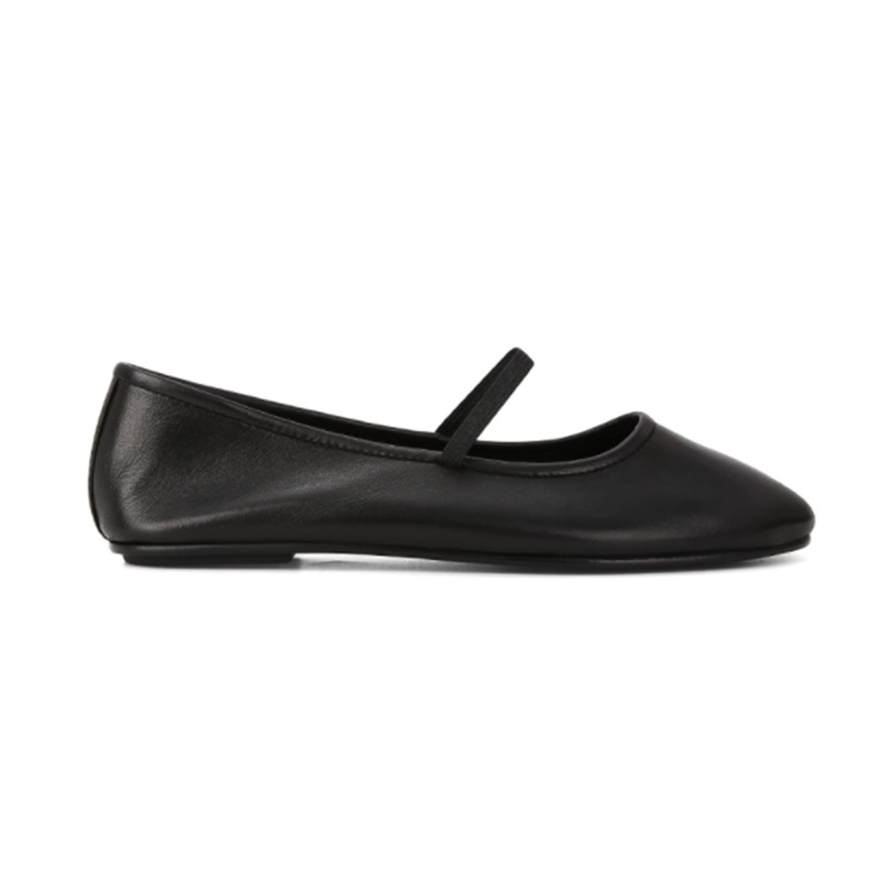 Soft faced round toe shallow mouth thin straight strap flat bottomed Mary Jane shoes