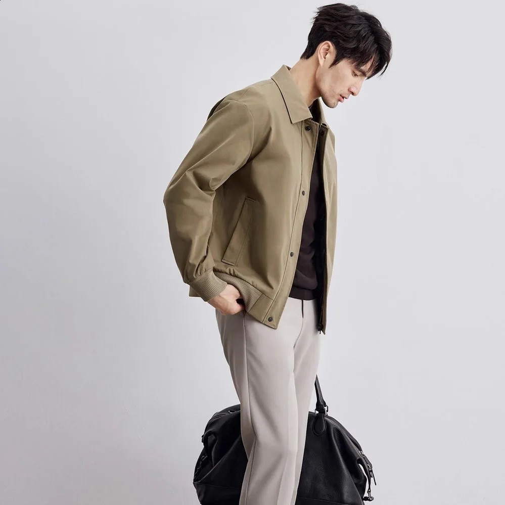 Vintage Jacket Man Spring Casual Loose Fashion Retro Short Coat Men High Quality Solid Turndown Collar Street Outwears 240918