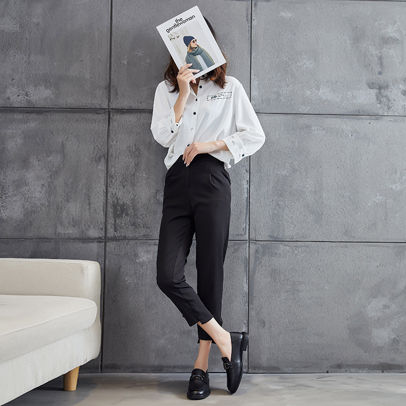 Head layer cowhide flat single shoes female 2024 new Korean version of a stirrup two wear small leather shoes