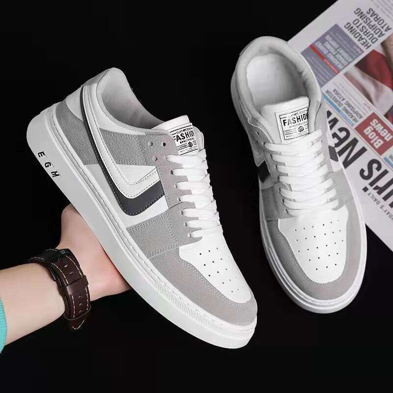 2024 Spring/Summer New Men's Fashion Casual Board Color Blocking Lace Up Korean Versatile Trendy Shoes Flat Bottom