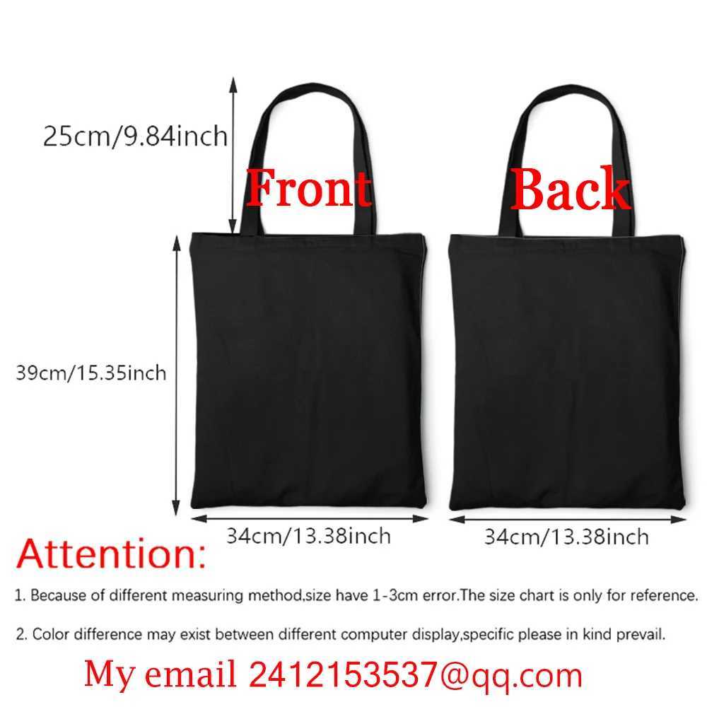 Personalization Customized Pictures Name Tote Canvas Bag Big Print Shopping Shoulder Bags Beach Cloth Handbags for Woman Z250224