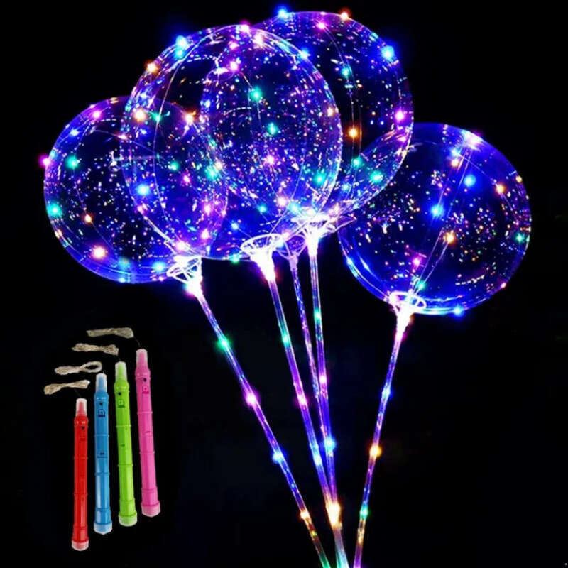 Inches Party 20 Glow Clear Bubble Balloon LED Light Up Bobo Balloons Christmas Birthday Wedding Decoration Fy2515 1007 s