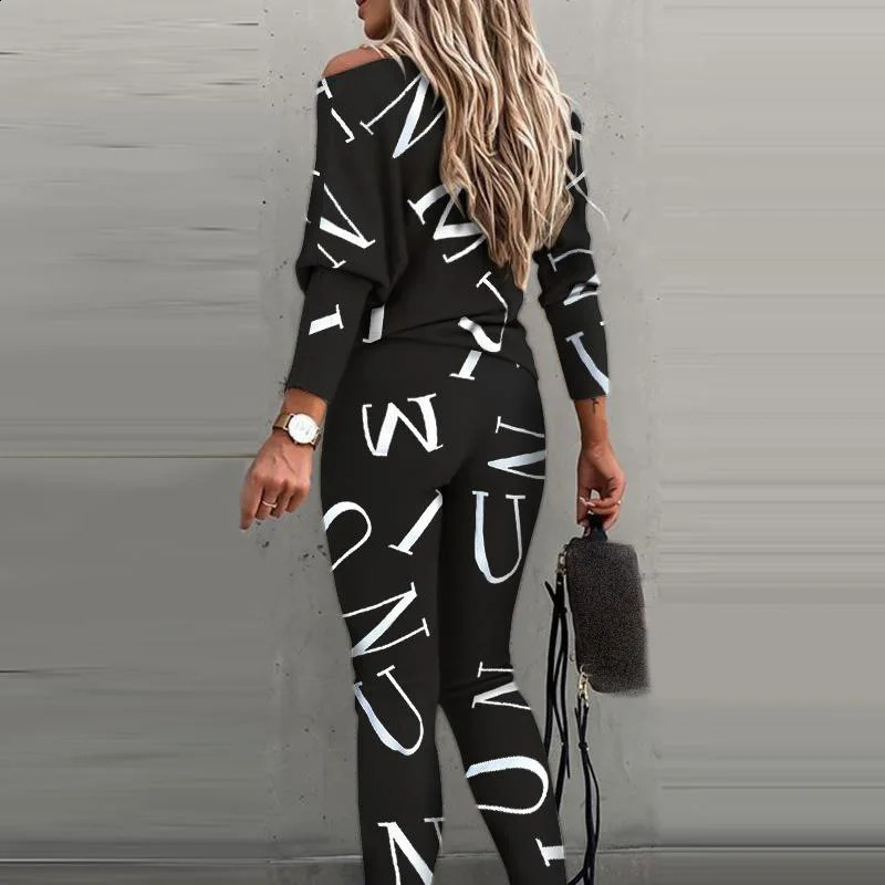Women Tracksuit Autumn Winter Warm Letter Top Suits Casual Yoga Set Sweatshirts And Jogging Pants Outfits Sweatpants 2 Piece Set 240918