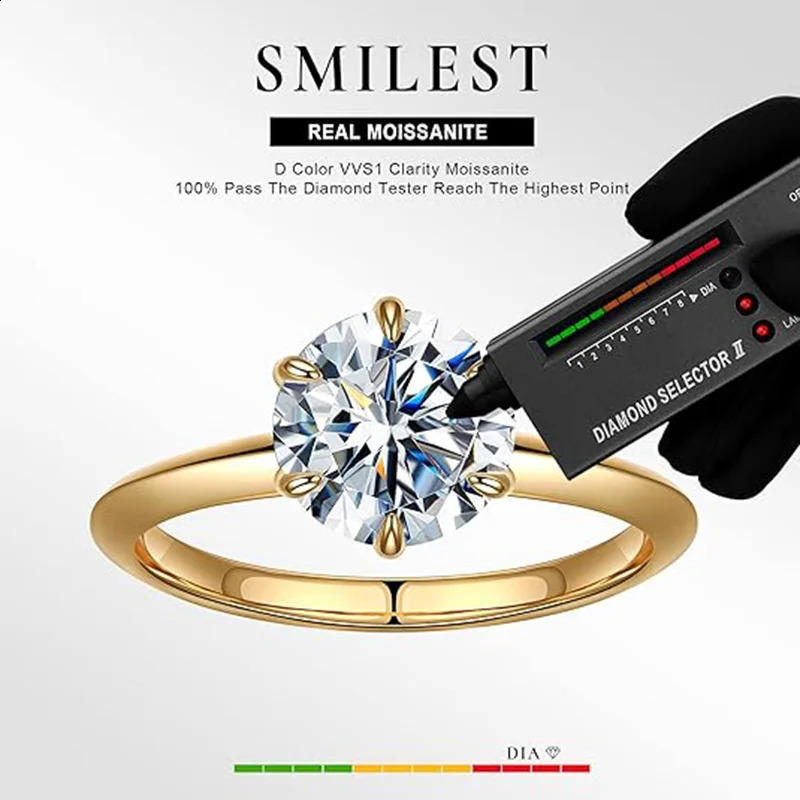 GRA Certified 1-5CT Ring VVS1 Laboratory Diamond Card Ring Female Engagement Promise Wedding Band Jewelry 240918