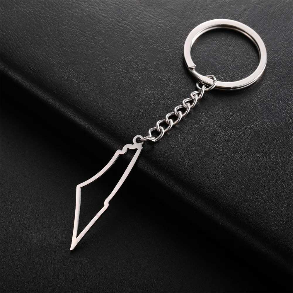 Jeshayuan Palestine Map keychain With Arabic Calligraphy Stainless Steel Motivational Palestine keychain Jewelry Gift Y240918