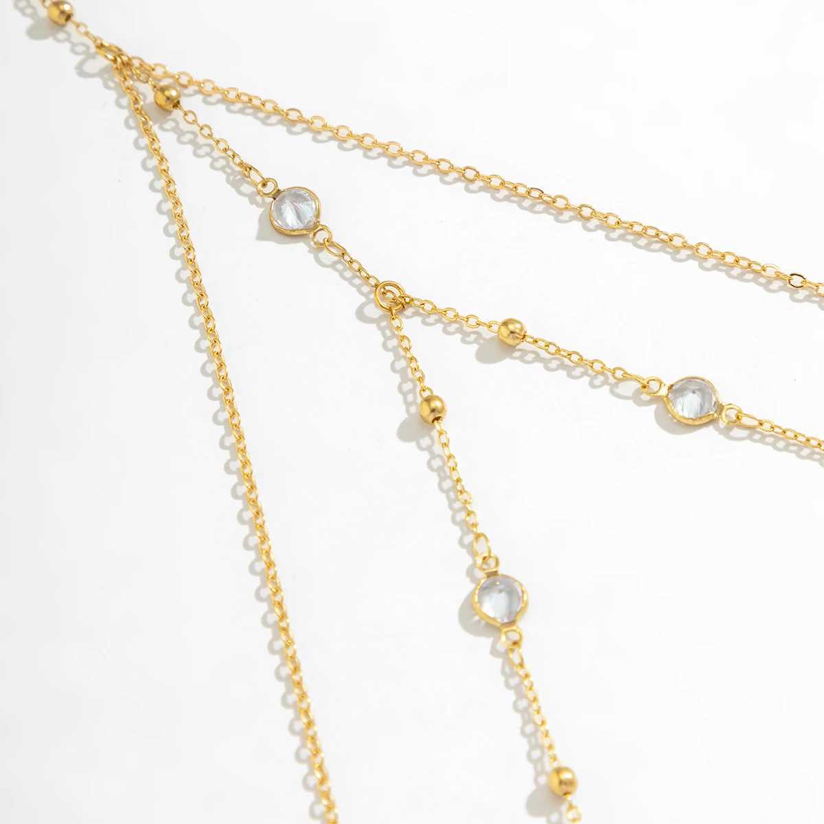Other Fashion Accessories Bohemian Crystal Cross Leg High Chain Womens Sexy Elastic Double Layer Water Diamond Wire Adjustable Body Jewelry H240919