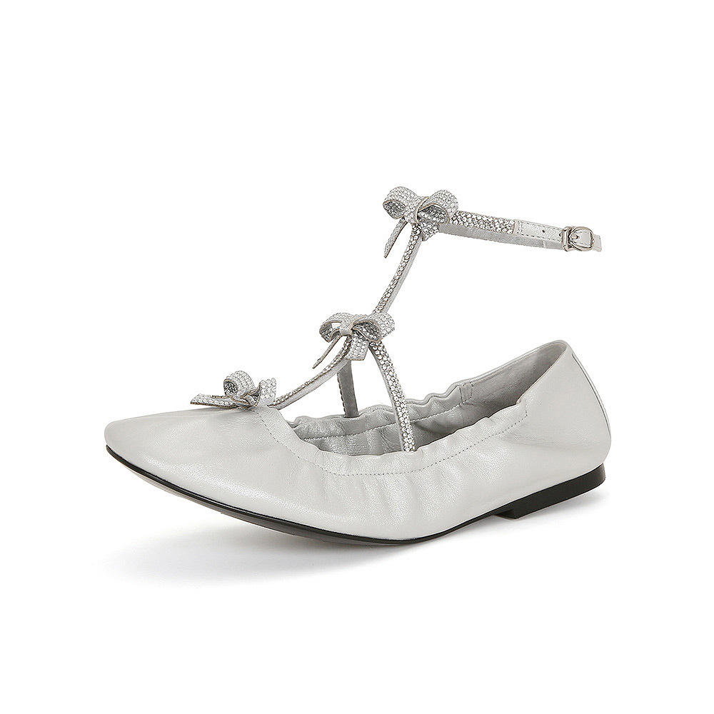 Women's Mary Jane Shoes: Dia Bow Ballet Flats with Water-Resistant Upper 6d32