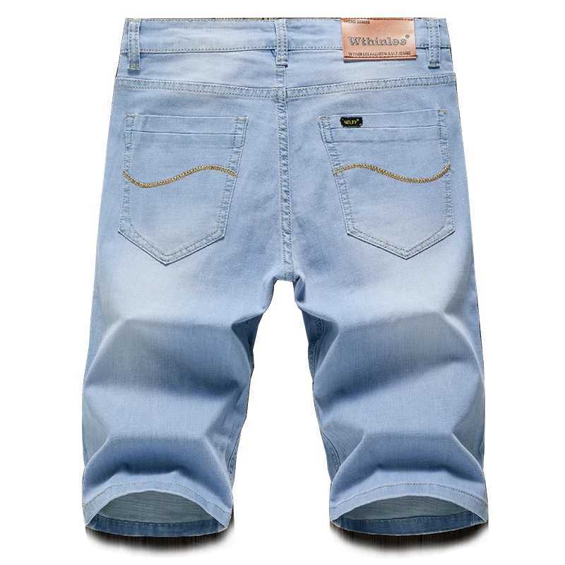 2024 Summer Shorts Jeans Men Denim Pants Stretch Dark Blue Fashion Design Mens Jeans Slim Straight Male Short Jeans HombreX240914