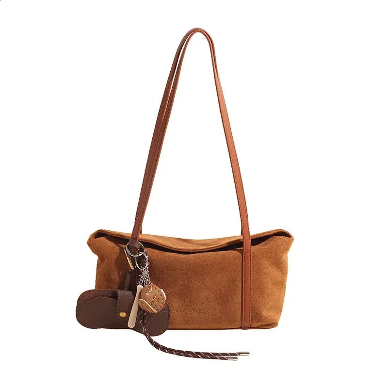 Retro High-end Frosted Tote Bag Large Capacity Casual Commuting Bucket Bag Versatile Single Shoulder Armpit Retro Unterarmtasche 240909