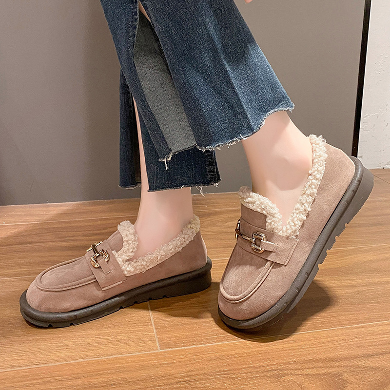 Women's Cozy Fleece Winter Loafers: Warm, Comfy, and Stylish Casual Flat Shoes d972