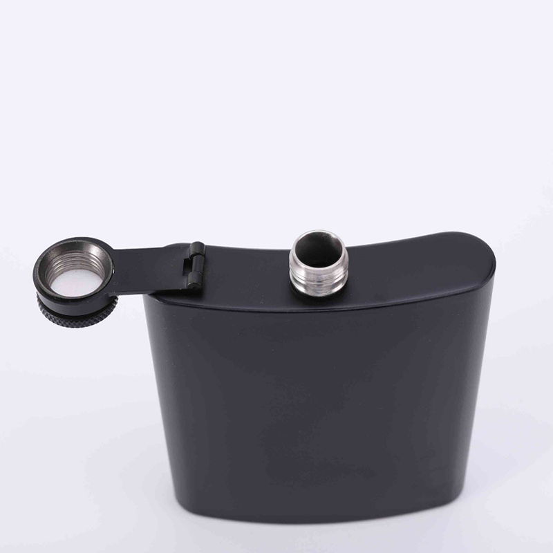 Stainless steel hip flask Manufacturer wholesales new matte black spray paint 678 ounce portable outdoor stainless steel wine pot