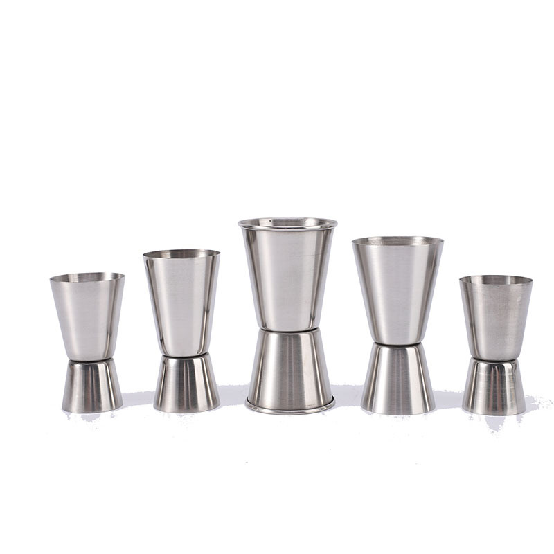 Cross border foreign trade thickened stainless steel measuring cup, metal double head measuring glass/bar ounce cup for cocktail measurement