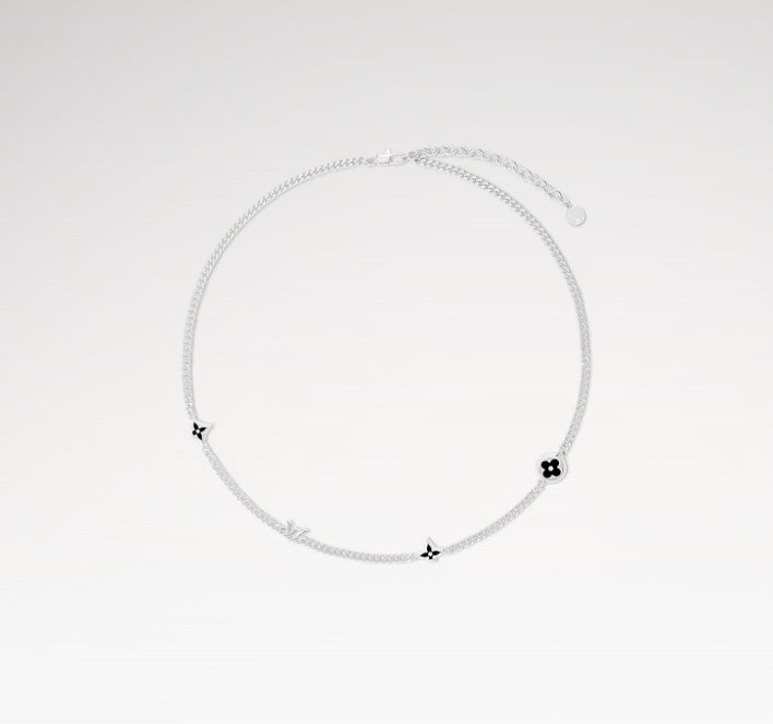 With BOX Unisex Designer Popular Pendant Necklace Black Flower Silver Chains Women Men Necklaces Choker For Party Birthday Jewelry Gift