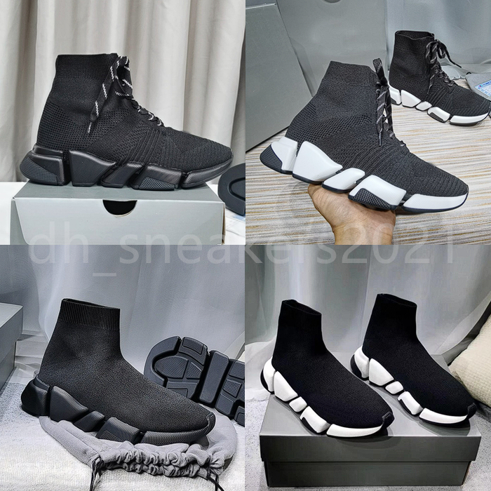 Designers Boots Triple s 2.0 Knit Socks Shoes Mesh Speed Trainer High Race Runners Men women Sneakers Platform with laces Casual Trainers with box size 35-46