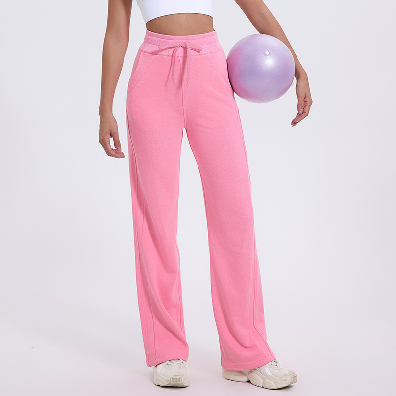 5092 Womens Straight Pants Trousers Yoga Pants with Pockets Jogger Sports Gym Running Casual Long Pants