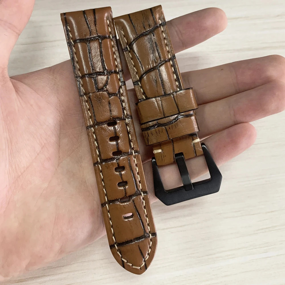 20mm 22mm 24mm 26mm Italian leather strap stainless steel buckle strap wristband 240919