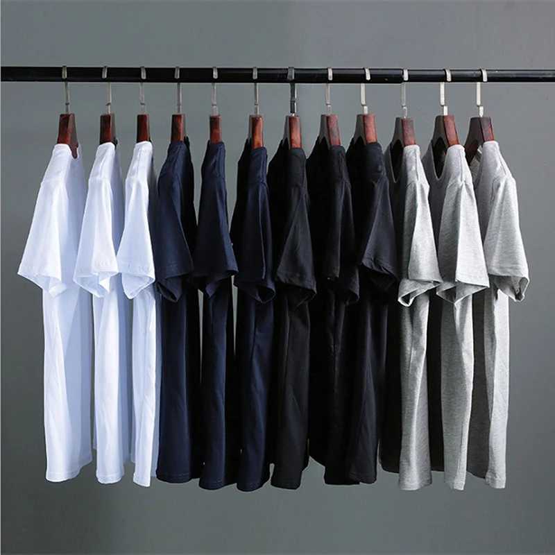 Wholesale Drop-Ship 100% Cotton Summer Soft Slim Short Sleeve T-Shirt Men Plain Tee Standard Blank T Shirt Ins Tees Top Z240919