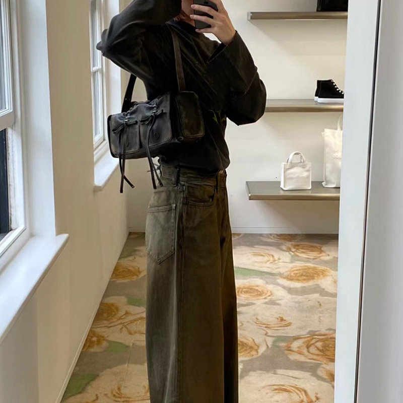 Square Drawstring Bow Moto & Bike Bags For Women Designer Handbag Purses 2024 New In Vintage Pleated Underarm Shoulder