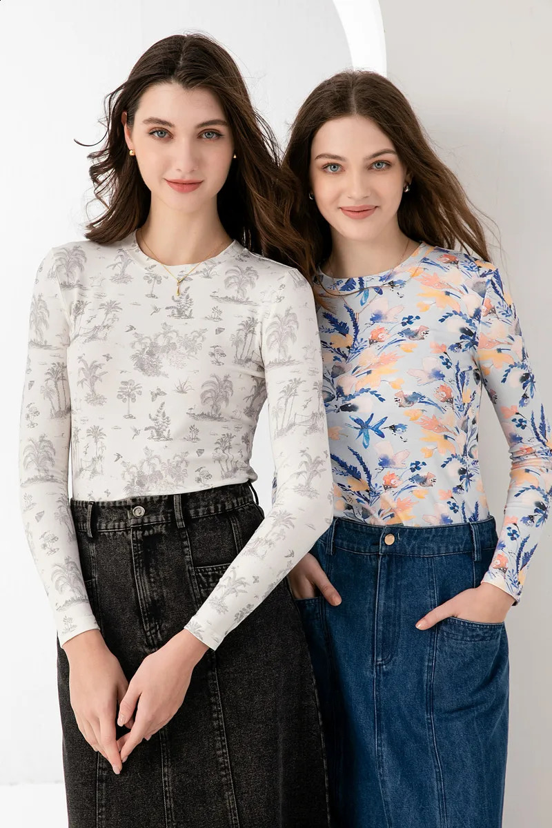 AW Spring/Summer Printed T-shirt Long Sleeve Suitable for Womens Wear - No Size Required 1 Day 240919