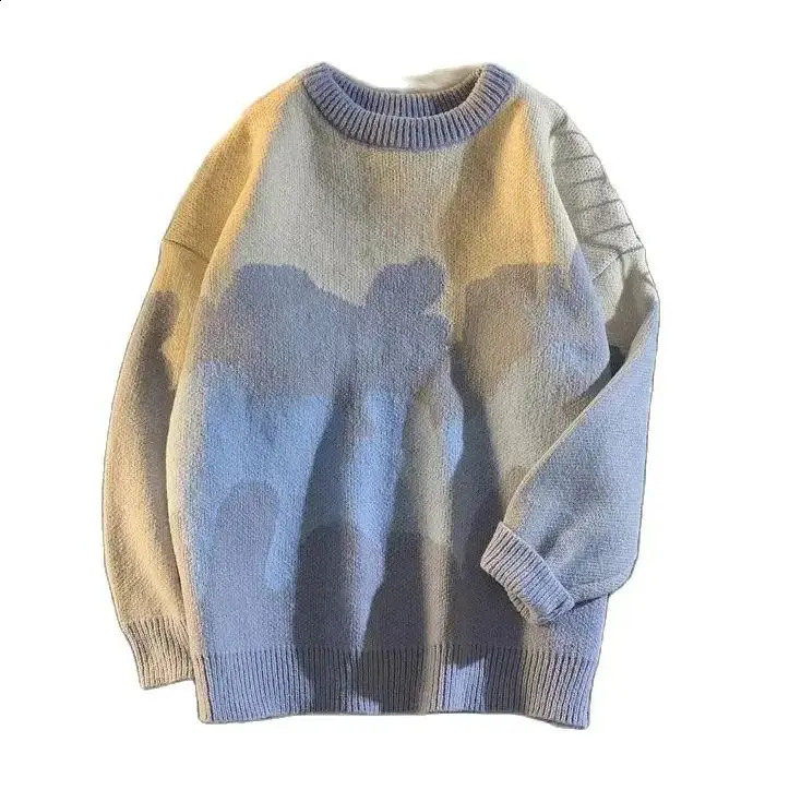 Mens Sweater Soft Thermal Fashion Crewneck Knitted Pullovers Autumn Winter Harajuku Vintage Y2K Clothes Korean Men 240912