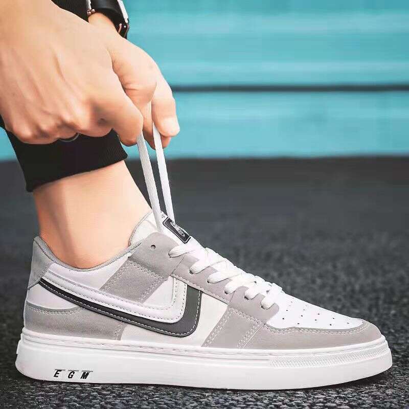 2024 Spring/Summer New Men's Fashion Casual Board Color Blocking Lace Up Korean Versatile Trendy Shoes Flat Bottom