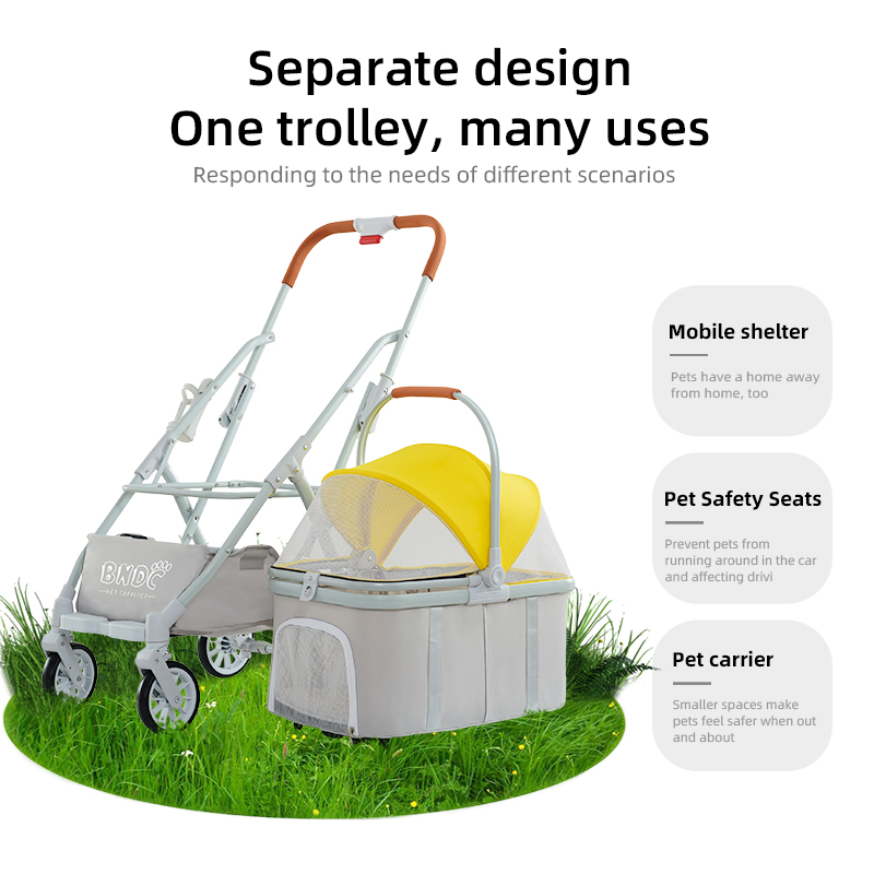 Luxury pet carrier wholesale multi color outdoor travel 4 wheel pet carrier stroller fold dog carrier city walk strolling cart