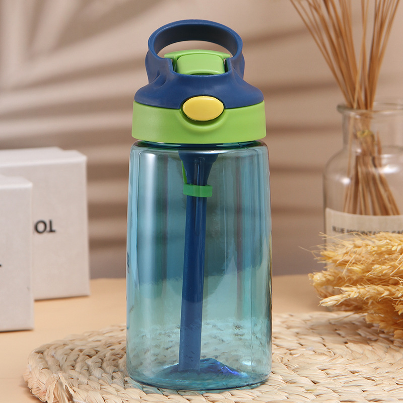 16oz plastic kids with lids straw 480ml children water bottle drinking tumbler for student portable unbreakable sippy cup blue green red purple custom
