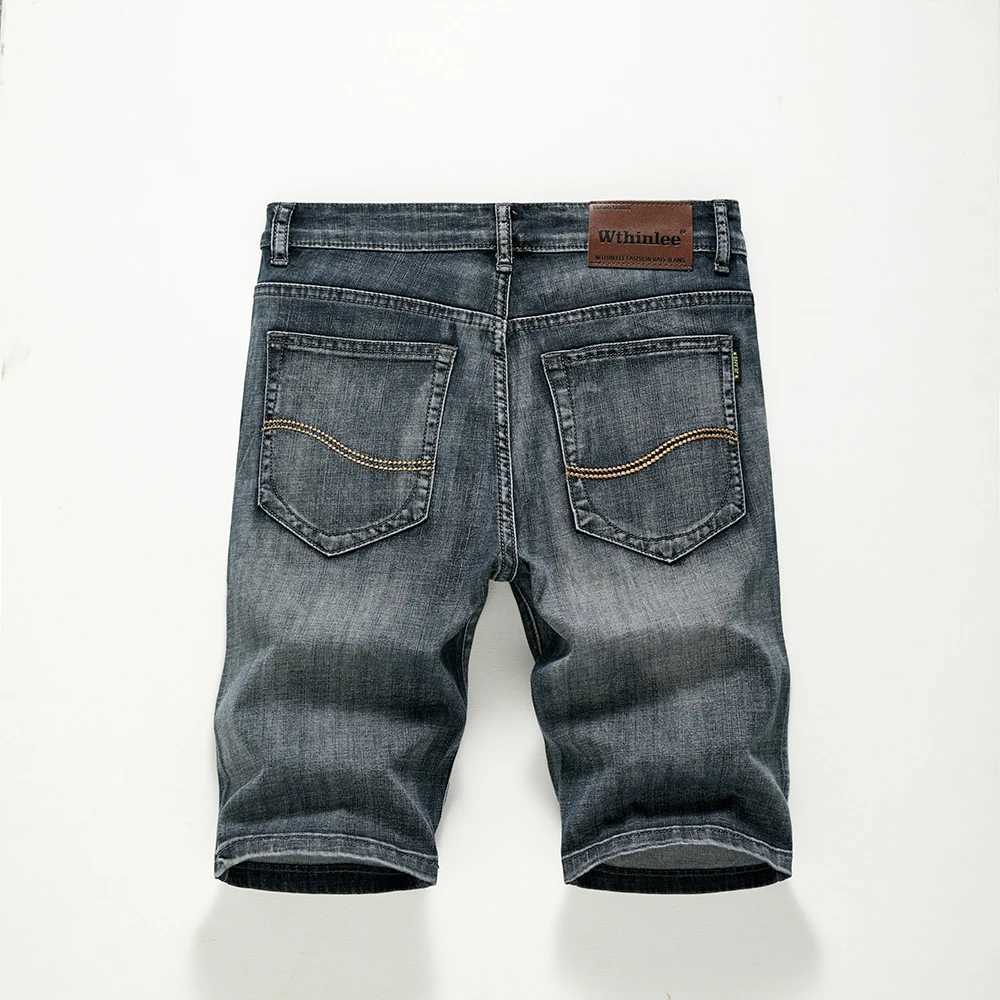 2024 Summer Shorts Jeans Men Denim Pants Stretch Dark Blue Fashion Design Mens Jeans Slim Straight Male Short Jeans HombreX240914