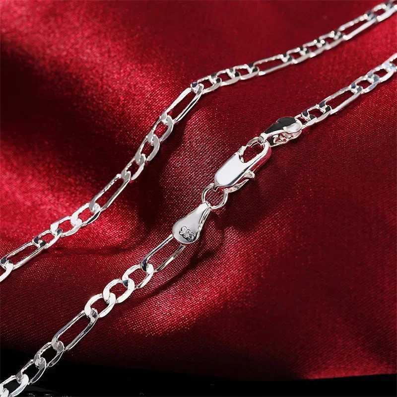 Mens 925 Sterling Silver 4MM/6MM/8MM/12MM Chain Necklace 16-30 Inch for Man Women Fashion Jewelry High End NecklaceX240919